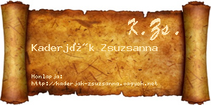 Kaderják Zsuzsanna névjegykártya